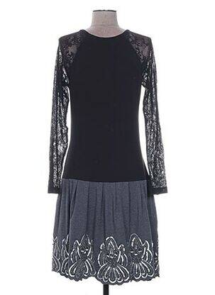Robe mi-longue noir LES FILLES DU VENT femme