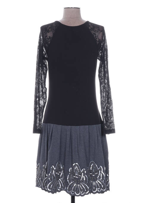 Robe mi-longue noir LES FILLES DU VENT pour femme