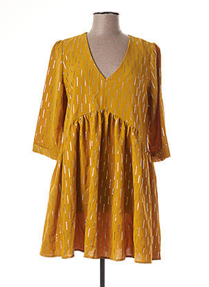 Robe courte jaune BY ONE pour femme
