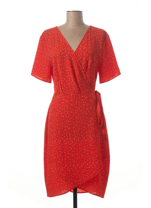Robe mi-longue orange ICHI pour femme