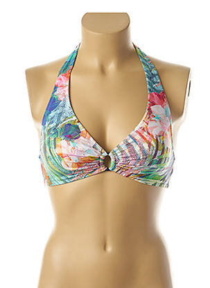 Haut de maillot de bain fermeture liens à nouer haut triangles bleu LIDEA femme