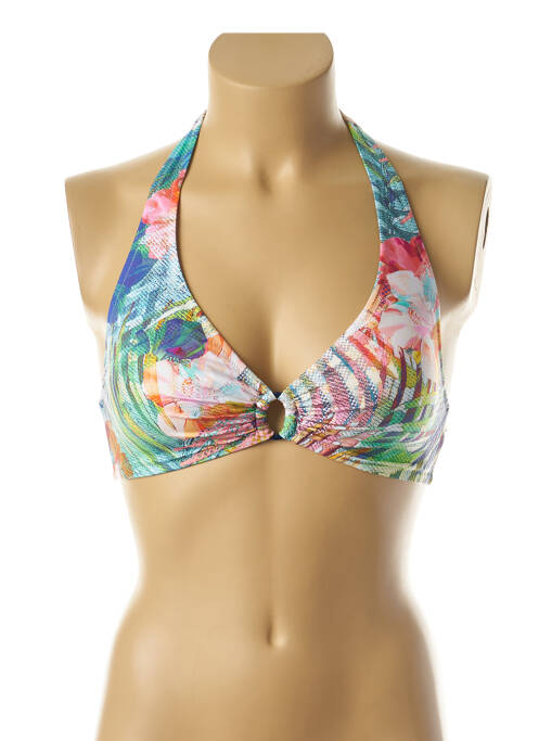 Haut de maillot de bain fermeture liens à nouer haut triangles bleu LIDEA femme