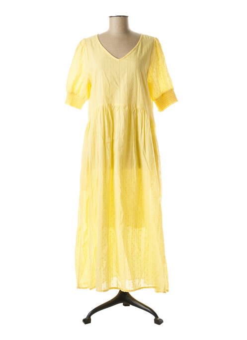 Robe longue jaune KAFFE pour femme