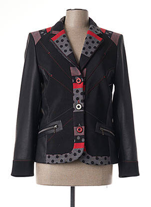 Veste casual epaulette noir FRANCE RIVOIRE femme
