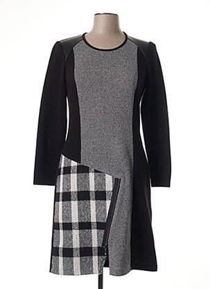 Robe mi-longue manches longues manches longues noir MERI & ESCA femme