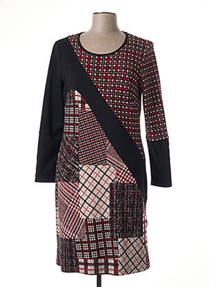 Robe mi-longue manches longues manches longues noir MERI & ESCA femme