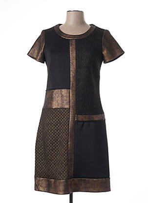 Robe mi-longue manches courtes manches courtes noir MERI & ESCA femme