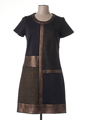 Robe mi-longue manches courtes manches courtes noir MERI & ESCA femme