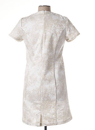Robe courte fermeture zippée au dos manches courtes beige MERI & ESCA femme