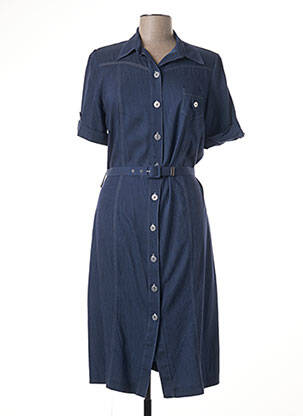 Robe mi-longue manches courtes manches courtes bleu GUY DUBOUIS femme