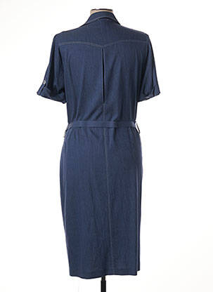 Robe mi-longue manches courtes manches courtes bleu GUY DUBOUIS femme