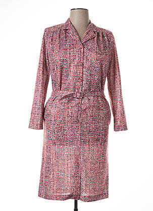 Robe mi-longue manches longues manches longues rose GUY DUBOUIS femme