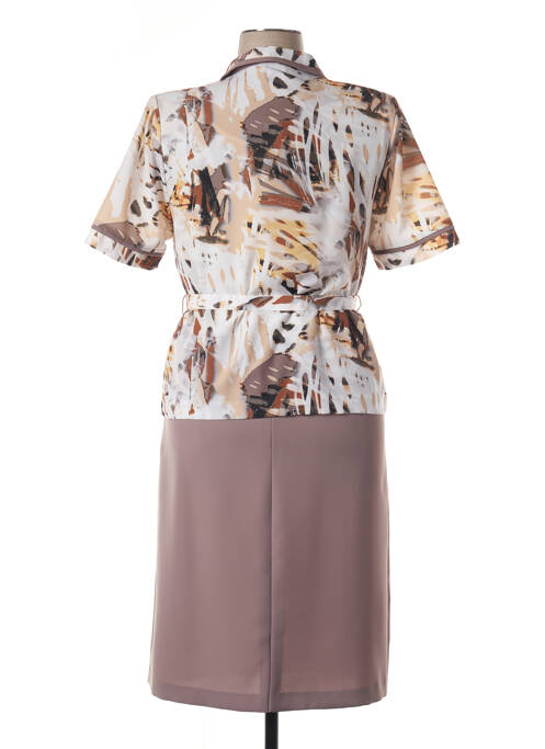 Robe mi-longue beige GUY DUBOUIS pour femme