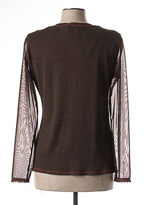 Gilet manches longues col rond marron MERI & ESCA femme