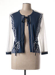 Veste casual col rond bleu FRANCE RIVOIRE femme