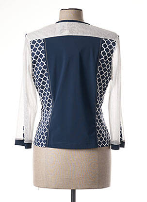 Veste casual col rond bleu FRANCE RIVOIRE femme
