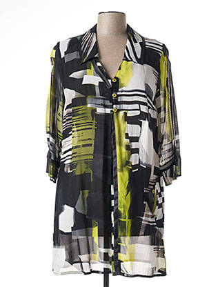 Tunique manches courtes tissage crêpe jaune GUY DUBOUIS femme