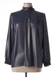 Blouse fermeture boutonnée au dos manches longues bleu MERI & ESCA femme