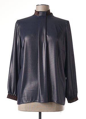 Blouse fermeture boutonnée au dos manches longues bleu MERI & ESCA femme
