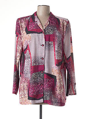 Chemisier coupe droite manches longues violet GUY DUBOUIS femme