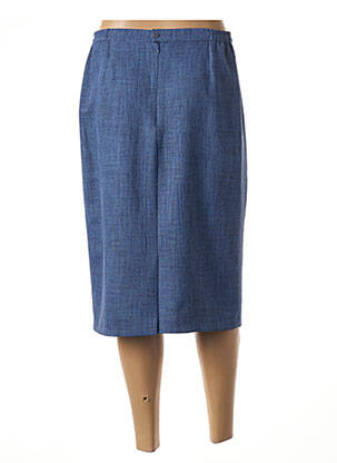 Jupe mi-longue coupe droite bleu GUY DUBOUIS femme