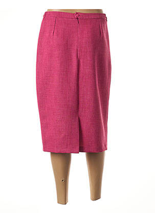 Jupe mi-longue coupe droite rose GUY DUBOUIS femme