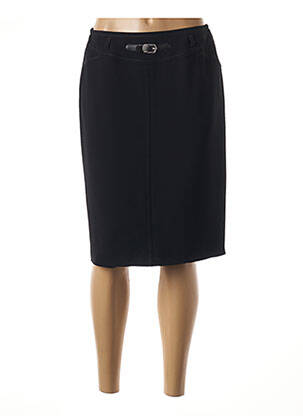 Jupe mi-longue coupe droite noir FRANCE RIVOIRE femme