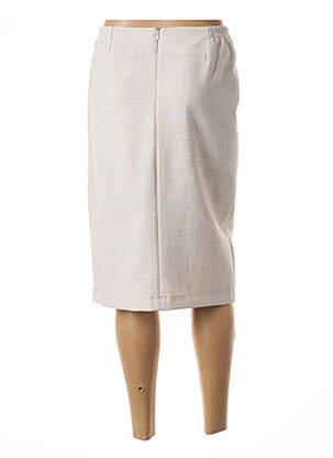 Jupe mi-longue coupe droite beige GUY DUBOUIS femme