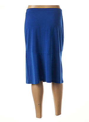 Jupe mi-longue stretch bleu GUY DUBOUIS femme