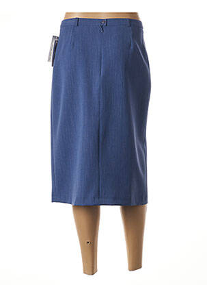Jupe mi-longue coupe droite bleu GUY DUBOUIS femme