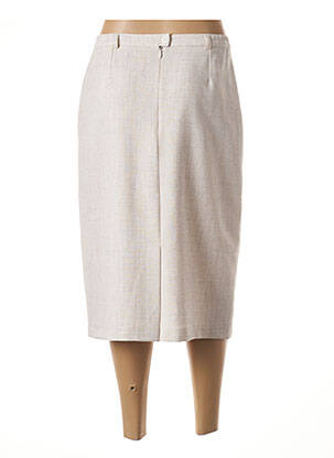 Jupe mi-longue coupe droite beige GUY DUBOUIS femme