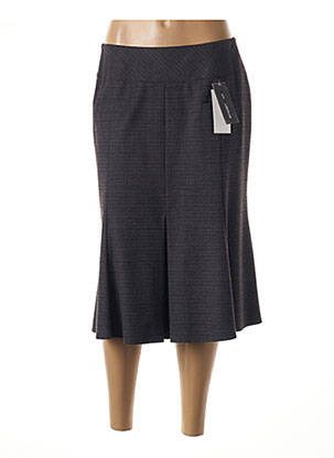 Jupe mi-longue stretch gris GUY DUBOUIS femme