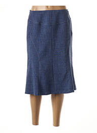 Jupe mi-longue doublure textile bleu GUY DUBOUIS femme