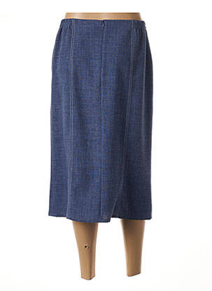 Jupe mi-longue coupe droite bleu GUY DUBOUIS femme