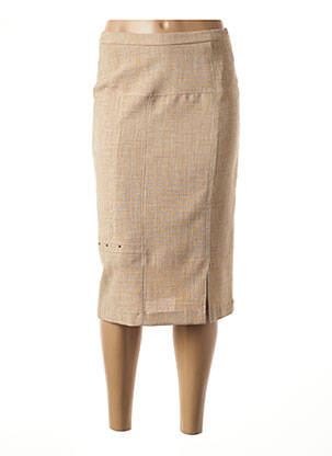 Jupe mi-longue taille normale beige GUY DUBOUIS femme