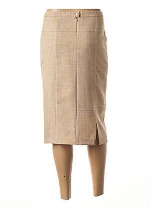 Jupe mi-longue taille normale beige GUY DUBOUIS femme