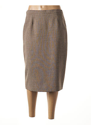Jupe courte taille élastique marron FRANCE RIVOIRE femme