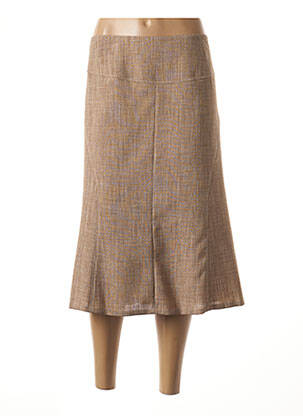 Jupe mi-longue doublure textile beige GUY DUBOUIS femme