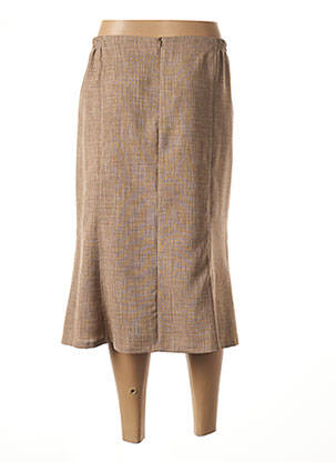 Jupe mi-longue doublure textile beige GUY DUBOUIS femme