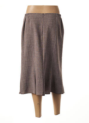 Jupe mi-longue coupe évasée marron FRANCE RIVOIRE femme