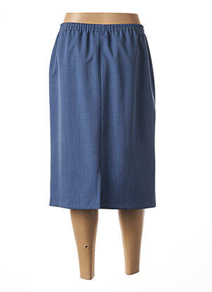 Jupe mi-longue coupe droite bleu FRANCE RIVOIRE femme