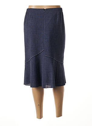 Jupe mi-longue coupe évasée bleu GUY DUBOUIS femme