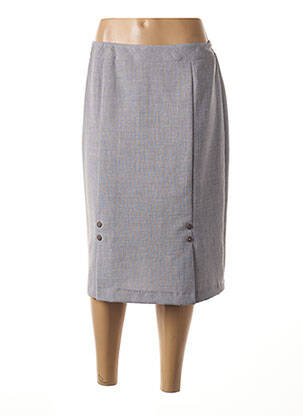 Jupe mi-longue doublure textile gris GUY DUBOUIS femme