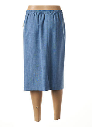 Jupe mi-longue coupe droite bleu FRANCE RIVOIRE femme
