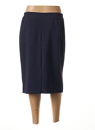 Jupe mi-longue coupe droite bleu GUY DUBOUIS femme