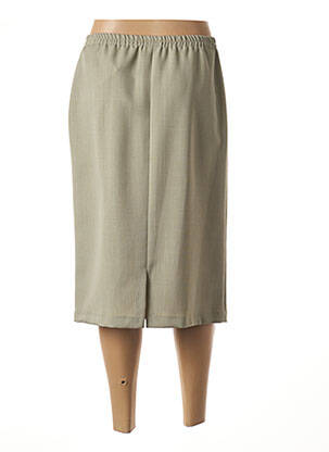 Jupe mi-longue coupe droite vert FRANCE RIVOIRE femme