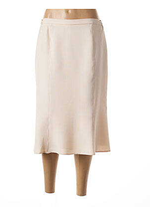 Jupe mi-longue coupe évasée beige FRANCE RIVOIRE femme