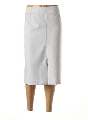 Jupe mi-longue doublure textile bleu GUY DUBOUIS femme