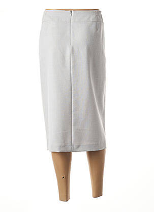 Jupe mi-longue doublure textile bleu GUY DUBOUIS femme