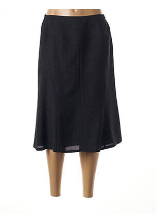 Jupe mi-longue doublure textile noir GUY DUBOUIS femme